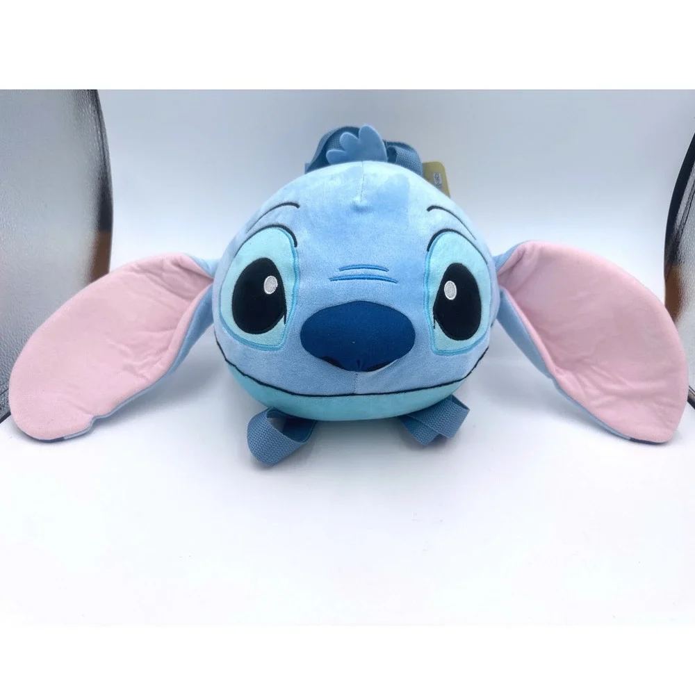 Disney Lilo &‎ Stitch Plush Backpack Bioworld Blue 3D Character Head Bag NWT